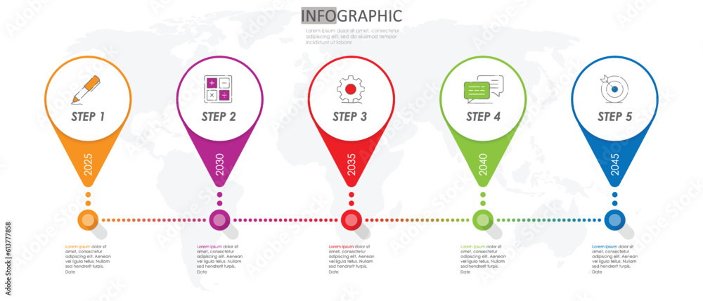 Image vectorielle Stock timeline diagram abstract element project year ...