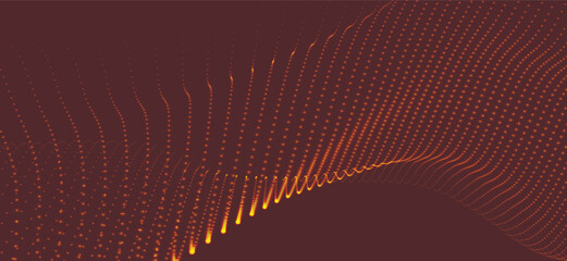 Wall Mural - Abstract digital wave of particles. Futuristic point wave. Technology background vector. 3D rendering.