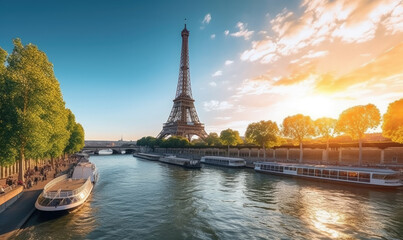 Eiffel tower cityscape, Paris, France