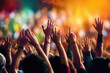 © mapo - 手を上げてライブを楽しむ観客、生成AI