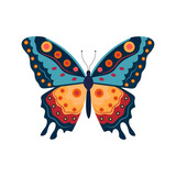Fototapeta Motyle -  Beautiful graphic art of a butterfly with a colorful printed pattern vector illustration art