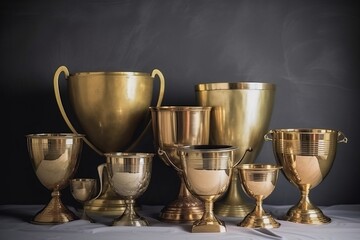 Wall Mural - set of champion award gold cups