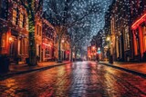 Fototapeta Uliczki - Christmas lights in the city