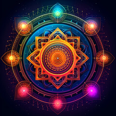 Canvas Print - colors of the chakras. generative ai