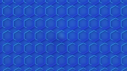 Wall Mural - 4K luxury abstract geometric futuristic hexagon background loop. Trendy sci-fi neon-colored bg for cyberspace, films, screensaver, wallpaper. Seamless clean and glossy technology bg.
