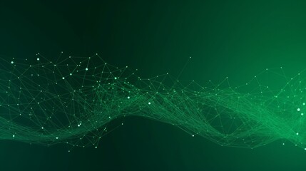 Abstract green background. Network connection structure. Grid is made by Generative AI.