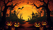© nanihta - AI generative spooky halloween background in digital art