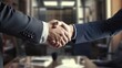 © Kazia - Men shaking hands, completing a successful business partnership deal, professional handshake, Generative AI