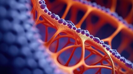 The porous structure. Organic material. Macrostructural design. Generative AI. Illustration for brochure, poster, presentation, flyer or banner.