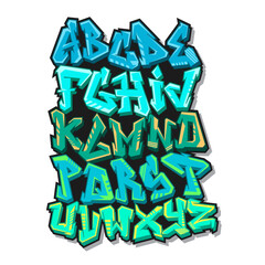 Collection of alphabet letters graffiti