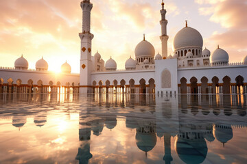 Sheikh Zayed Grand Mosque and its architectural details in Abu-Dhabi. united Arab emirates