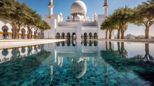 Sheikh Zayed Grand Mosque In Abu Dhabi Showcasing Architectural Design And Details 