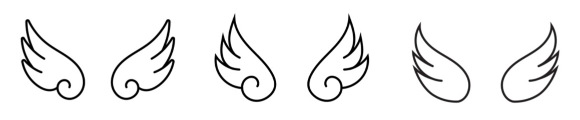 cute doodle wings angel wings