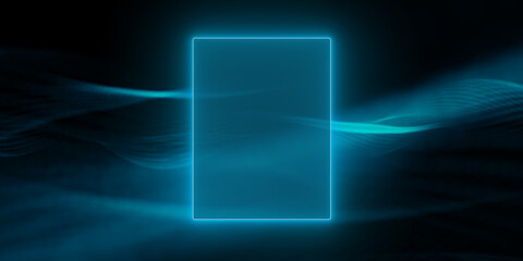 Wall Mural - Neon colored frame on colored background