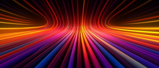 Poster - Abstract backgrounds with colorful spectrum. Modern wallpaper with neon rays and glowing lines. Generative AI