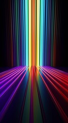 Poster - Abstract backgrounds with colorful spectrum. Modern wallpaper with neon rays and glowing lines. Generative AI