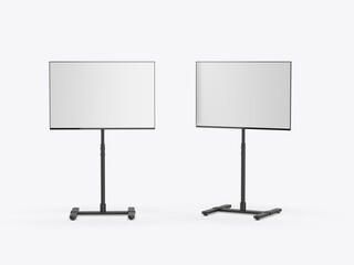 Wall Mural - Trade show floor standing Information monitor  TV. 3d illustration.