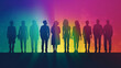 Silhouette of LGBTQ people isolated as concept of homosexuality, lesbianism, asexuality, bisexuality, vector stock illustration with tolerant community or group. Generative ai.