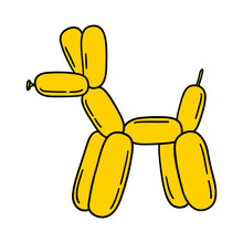 Yellow Cartoon Balloon Dog