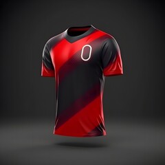 Canvas Print - Red and black football shirt jersey mock up concept