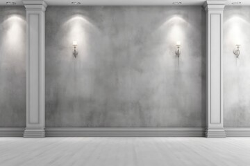 Wall Mural - Gray background for product presentation with beautiful light pattern Generate Ai.