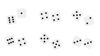 Wall Mural - a  white set of different combinations on a dice 