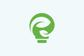 Wall Mural - Green lamp light energy nature logo