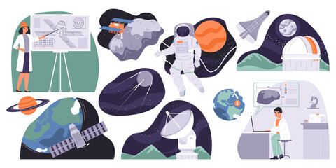 Wall Mural - space industry set