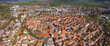 Aerial view around the old town center of the city Weißenburg in Germany