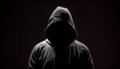 Hacker in the hood silhouette in the dark isolated on white background Ai generated image