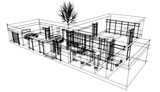 Fototapeta Paryż - Modern house architectural design 3d illustration