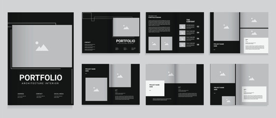 Wall Mural - Architecture or interior portfolio professional portfolio design template