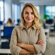 © customer solution - Portrait of happy woman standing at doorway