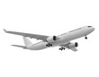 Leinwandbild Motiv High detailed white airliner or Jet Airplane Take Off isolated. Png transparency