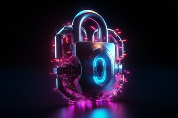 Cyber security concept. Cyber protection. Key lock security system abstract technology world. Online digital cyber attack malware virus shield. Future technology web services. Generative AI.