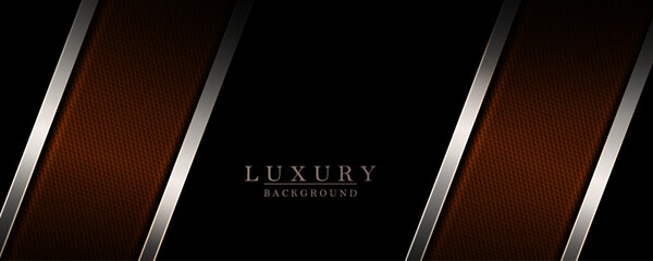 Wall Mural - Beige slanting curtains with a shiny border on a black background