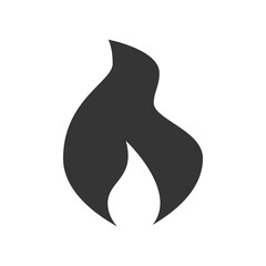 Wall Mural - fire icon, simple black emoji in flat style