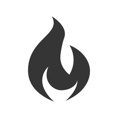 Wall Mural - fire icon, simple black emoji in flat style