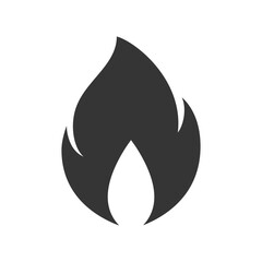 Wall Mural - fire icon, simple black emoji in flat style