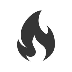 Wall Mural - fire icon, simple black emoji in flat style