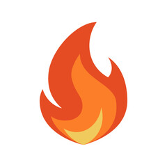 Wall Mural - fire icon, simple emoji in flat style