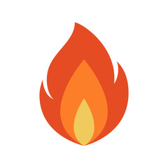 Wall Mural - fire icon, simple emoji in flat style
