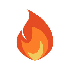 Wall Mural - fire icon, simple emoji in flat style