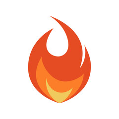 Wall Mural - fire icon, simple emoji in flat style