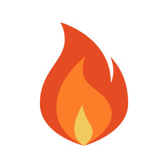 Wall Mural - Fire icon, simple emoji in flat style