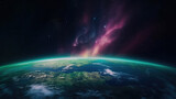 Fototapeta Kosmos - Planet Earths colorful dream in outer space - Generative AI