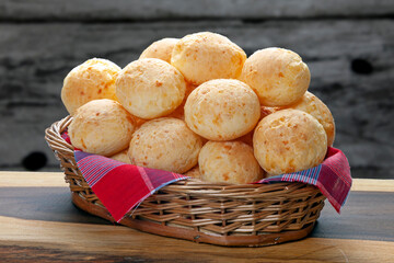 Wall Mural - Cheese bread basket, Brazilian snack, pão de queijo