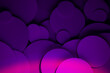 Deep purple pink gradient abstract background of soar paper circles pattern of different size, top view, backdrop for advertising, design, card, poster, flyer, text, in futuristic fantasy style.