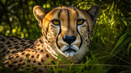 Wall Mural - wild african cheetah, beautiful mammal animal. digital art