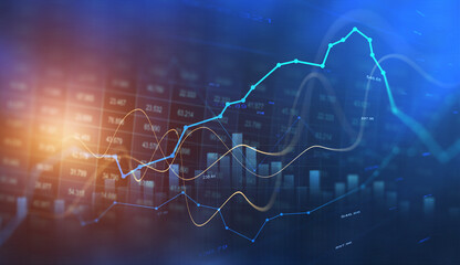 Wall Mural - Investment finance chart,stock market business and exchange financial growth graph.